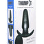 Thump-It Rechargeable Silicone Thumping Anal Plug with Remote Control - Black - Medium