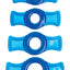 Titanmen Stretch-To-Fit Cock Rings - Blue - 4 Piece Kit