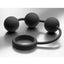 Tom Of Finland Silicone Cock Ring with 3 Weighted Balls - Black