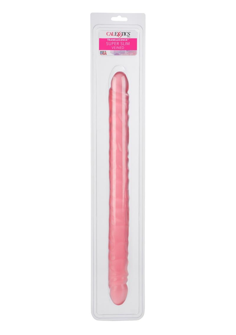 Translucence Viened Super Slim Dildo - Pink - 17.5in