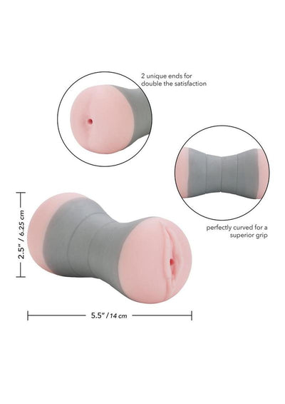Travel Gripper Dual Density Stroker - Pussy and Ass - Pink