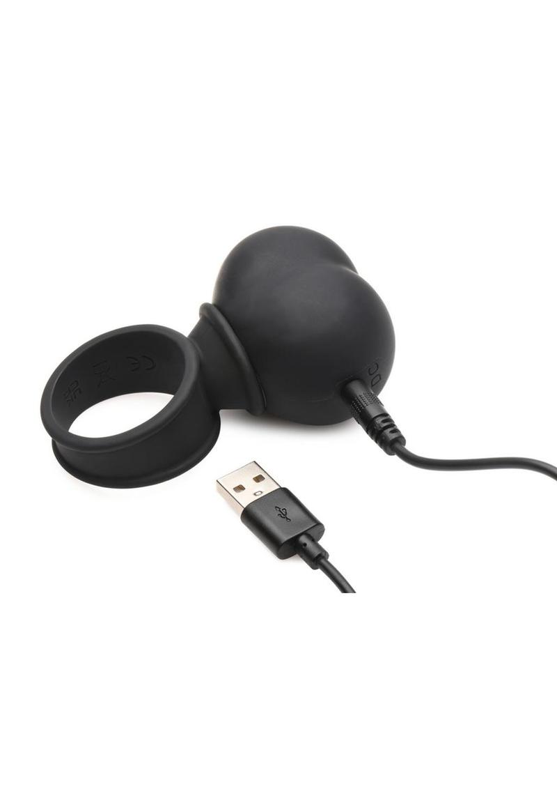 Trinity Men 28x Rechargeable Silicone Vibrating Balls with Remote - Black - Large