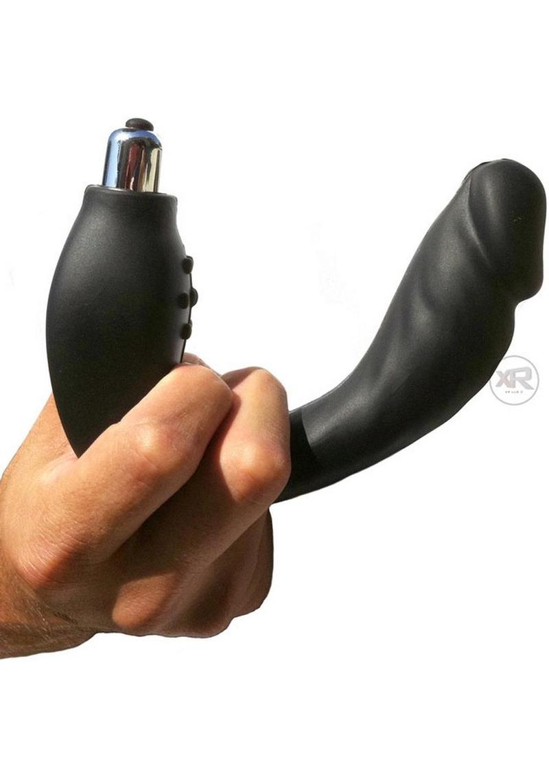 Trinity Men Silicone Vibrating P-Spot Massager - Black