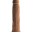 Twirl Jam Silicone Rechargeable Vibrating Dildo with Remote - Chocolate