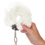 Ultra Fluffy Furry Cuffs - Metal/White