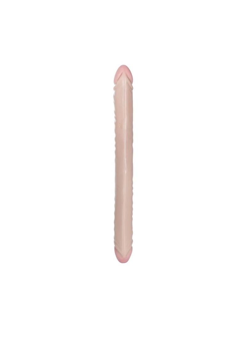 Vanilla Duo Veined Double Dildo - Ivory/Vanilla - 18in