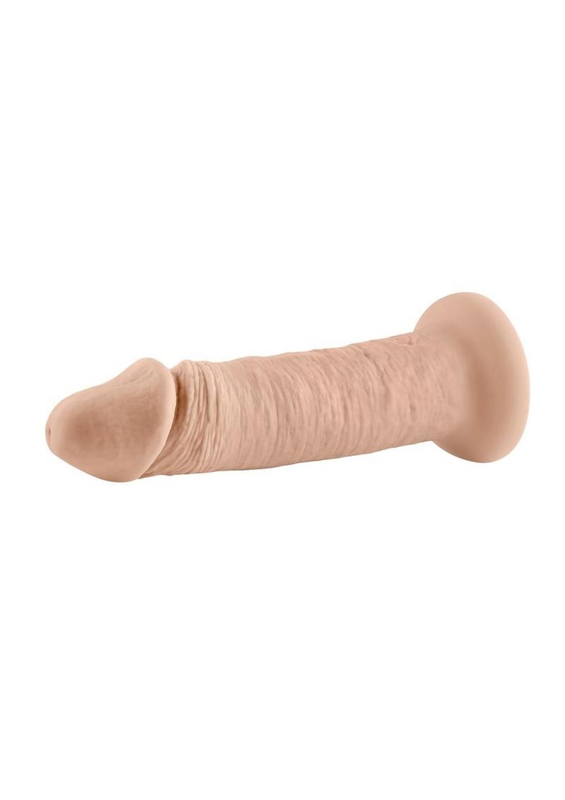 Vibrating Rechargeable Silicone Dildo - Vanilla - 6in