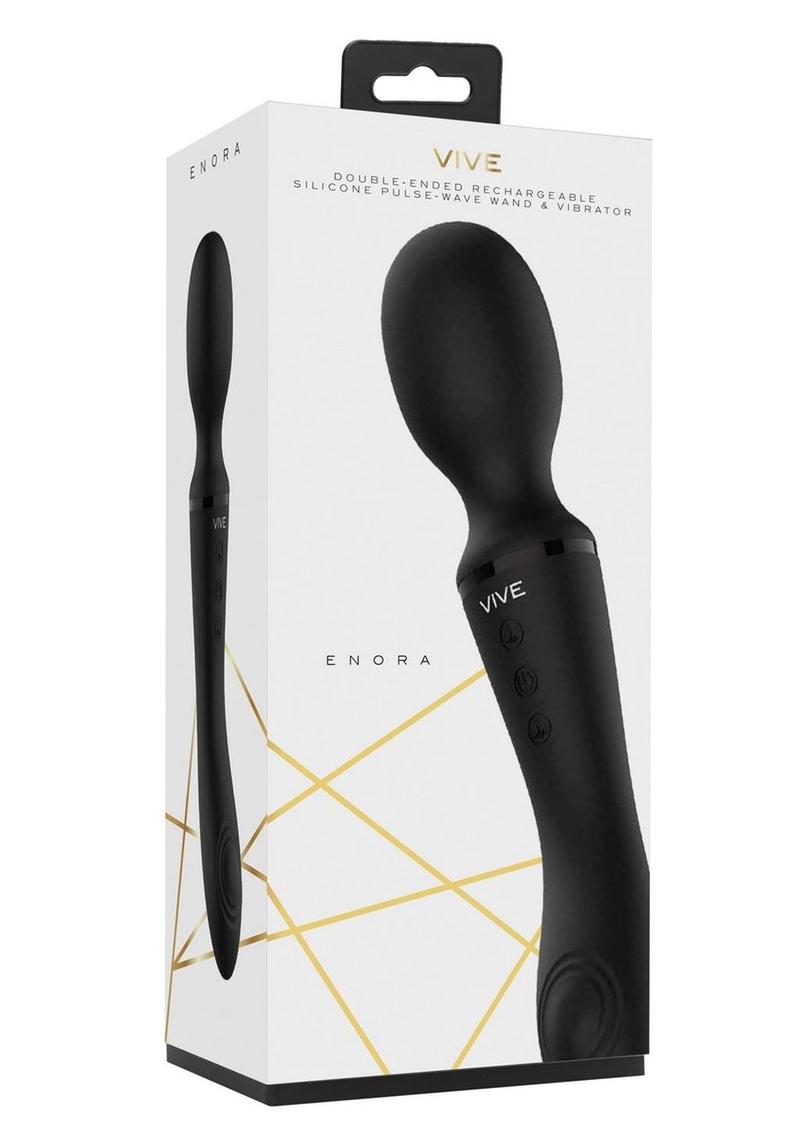 Vive Enora Rechargeable Silicone Double End Pulse Wave Wand and Vibrator