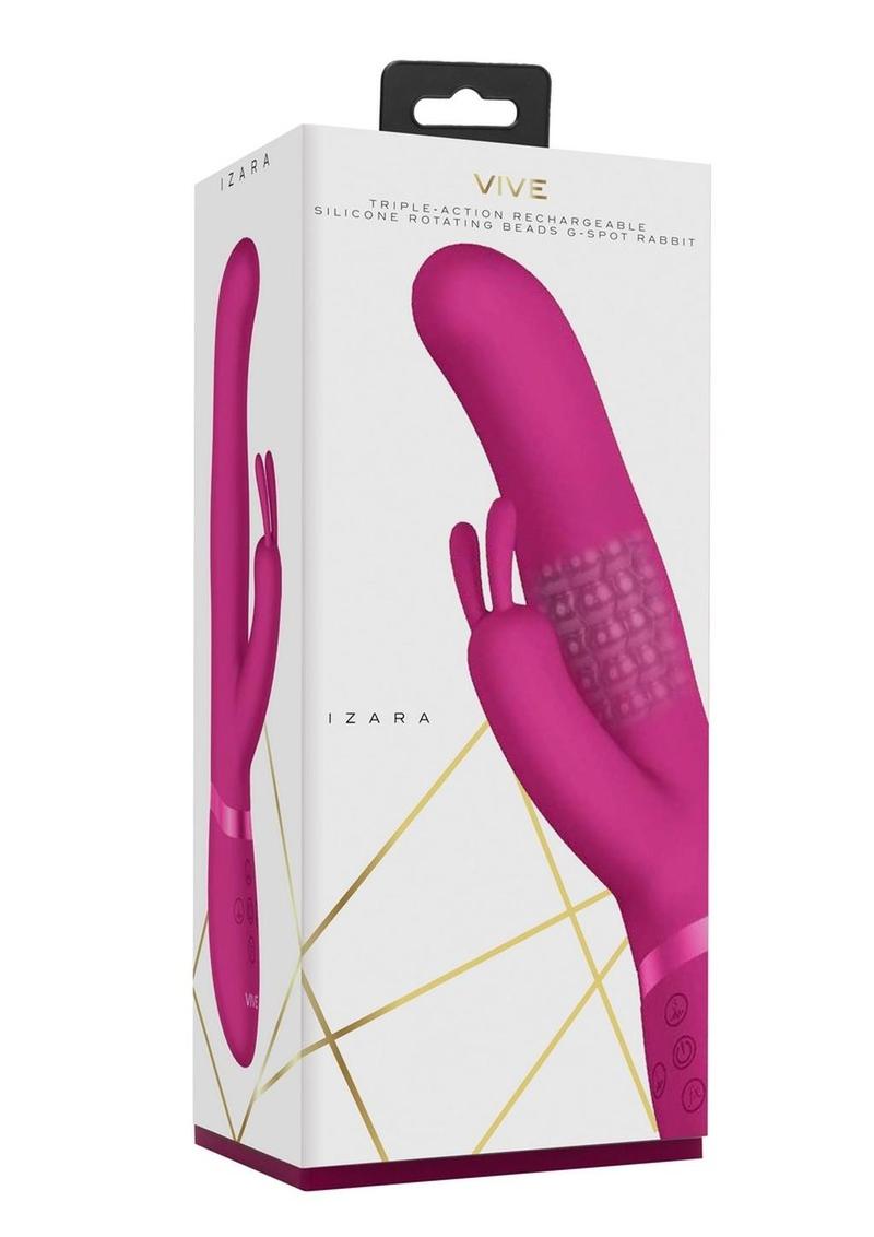 Vive Izara Triple Action Rechargeable Silicone Rotating Beaded G-Spot Rabbit Vibrator