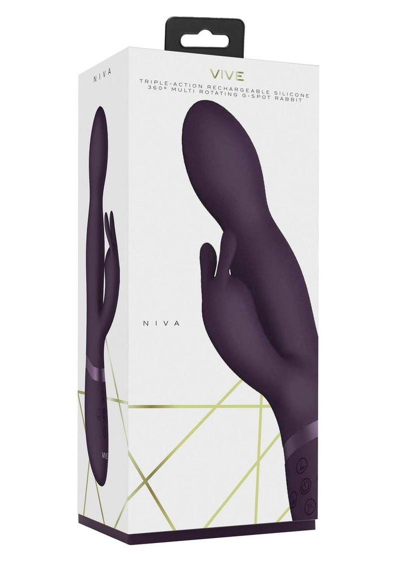 Vive Niva 360 Degrees Rechargeable Silicone Rotating G-Spot Rabbit Vibrator