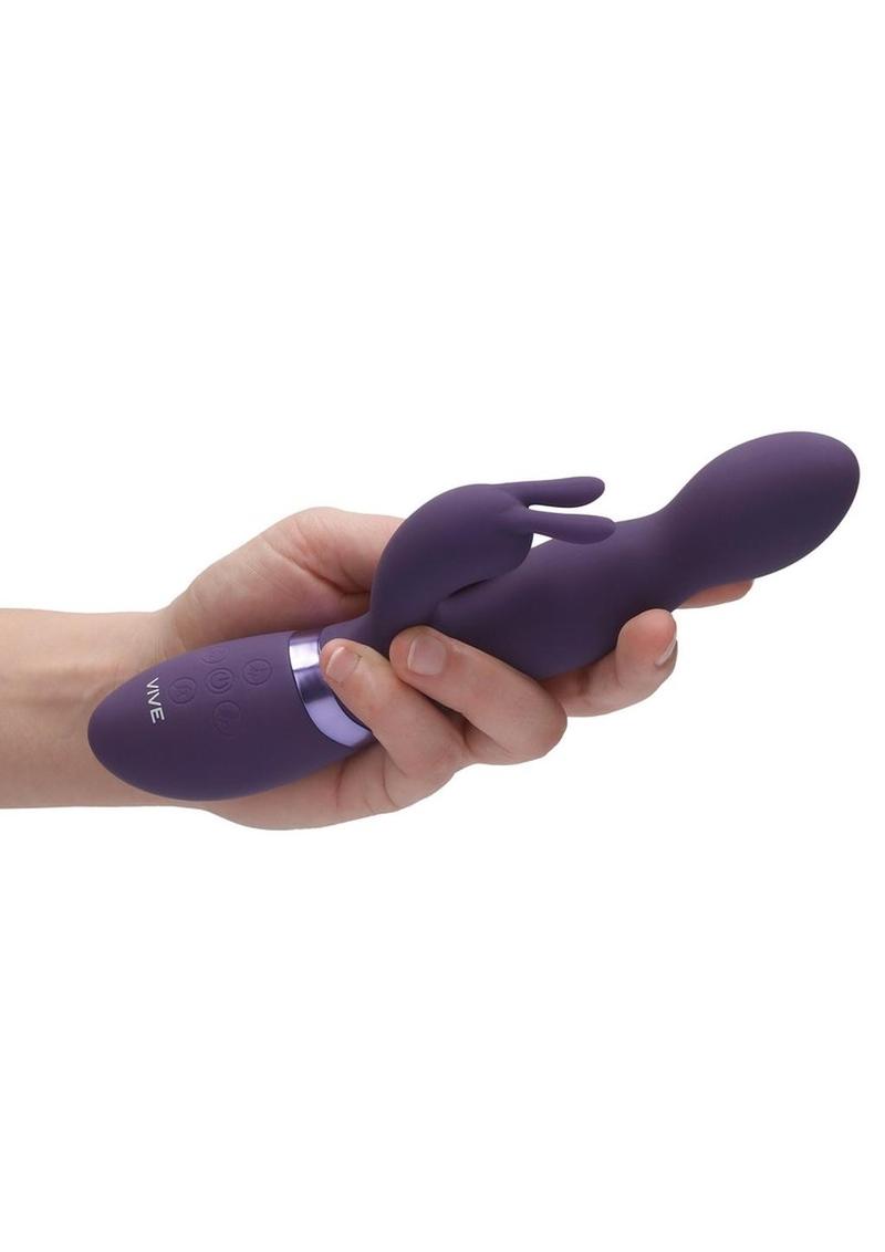 Vive Niva 360 Degrees Rechargeable Silicone Rotating G-Spot Rabbit Vibrator - Purple