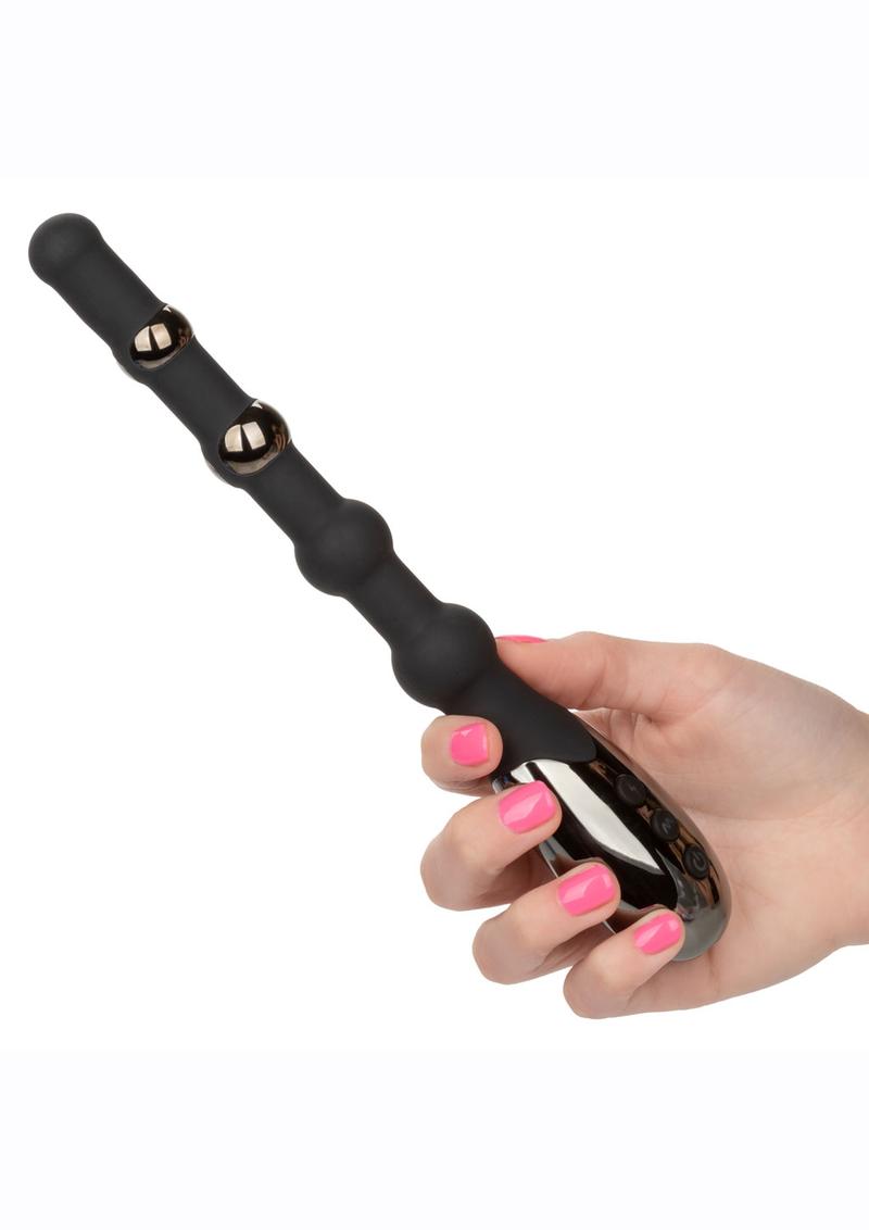 Volt Electro-Beads Rechargeable Silicone Wand with Remote Control - Black