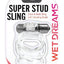 Wet Dreams Vibrating Super Stud Sling Silicone Cock Ring Waterproof - Clear