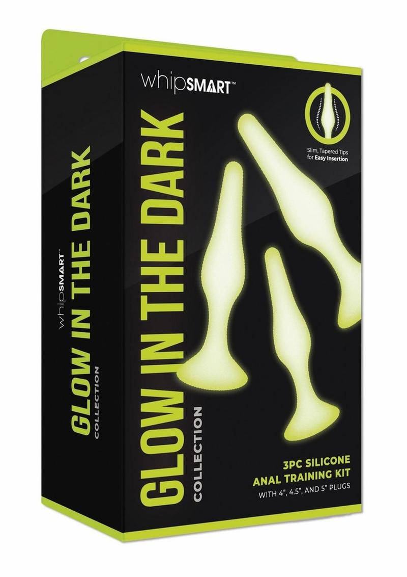 WhipSmart Glow In The Dark Silicone Anal Training Kit - Glow In The Dark/Green - 3 Piece