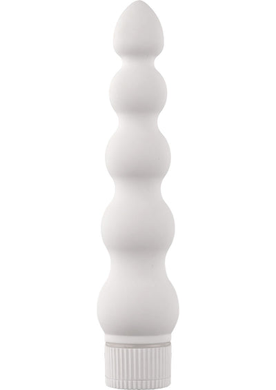 White Nights Ribbed Waterproof Vibrator - White - 7in