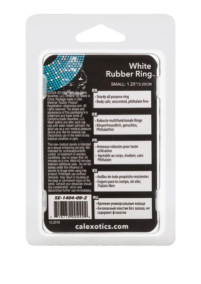 White Rubber Cock Ring - White - Small