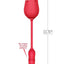 Wild Rose Lick and Thrust Rechargeable Silicone Dual Vibrator with Clitoral Stimulator - Red