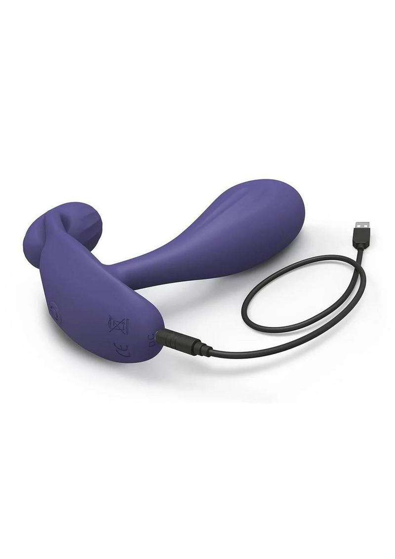 Witty Rechargeable Silicone Vibrator with Clitoral Stimulator