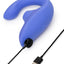 Womanizer Blend Rechargeable Silicone Vibrator with Clitoral Stimulator - Vibrant - Blue