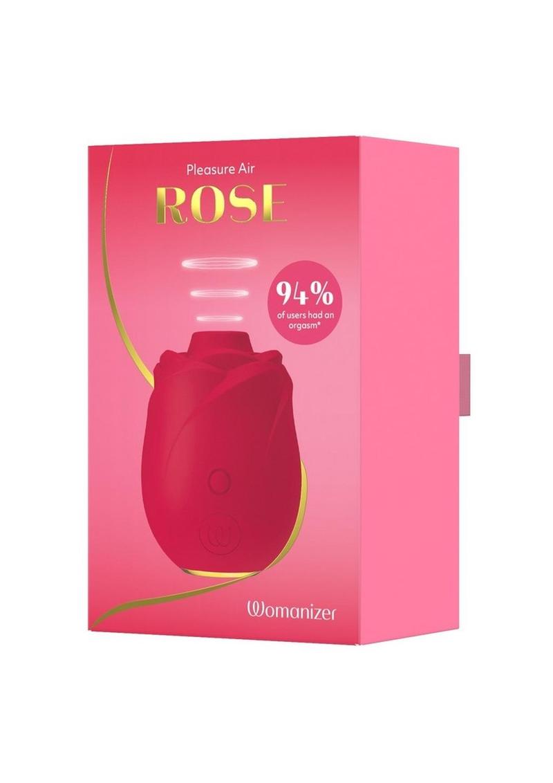 Womanizer Rose Rechargeable Silicone Air Pulse Clitoral Vibrator - Gold/Red