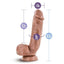 X5 Mister Grande Dildo with Balls - Caramel - 8.5in