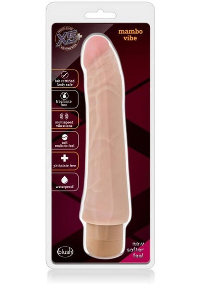 X5 Plus Mambo Vibe Vibrating Dildo - Vanilla - 8in