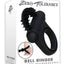 Zero Tolerance Bell Ringer Rechargeable Silicone Vibrating Cock Ring with Clitoral Stimulator and Ball Strap - Black