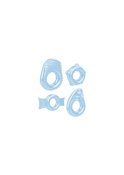 Zero Tolerance Ring A Ding Ding Cock Ring Kit - Blue - 4 Piece Kit