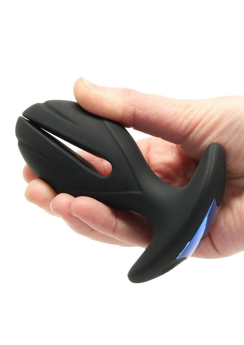 Zeus Electro-Spread 64x Vibrating and E-Stim Silicone Rechargeable Butt Plug with Remote Control - Black