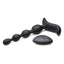 Zeus Shock Beads 80x Vibrating and E-Stim Rechargeable Silicone Anal Beads with Remote Control - Black