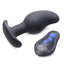 Zeus Vibrating and E-Stimulating Silicone Rechargeable Prostate Massager with Remote Control - Black