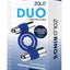 ZOLO Rechargeable Duo Vibrating Silicone Cock Ring - Navy/Silver